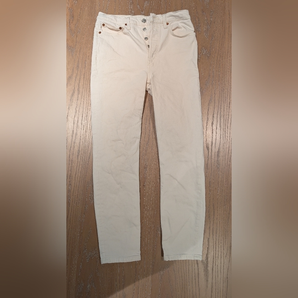 RE/DONE 90s High Rise Ankle Crop Vintage White - Picture 2 of 4